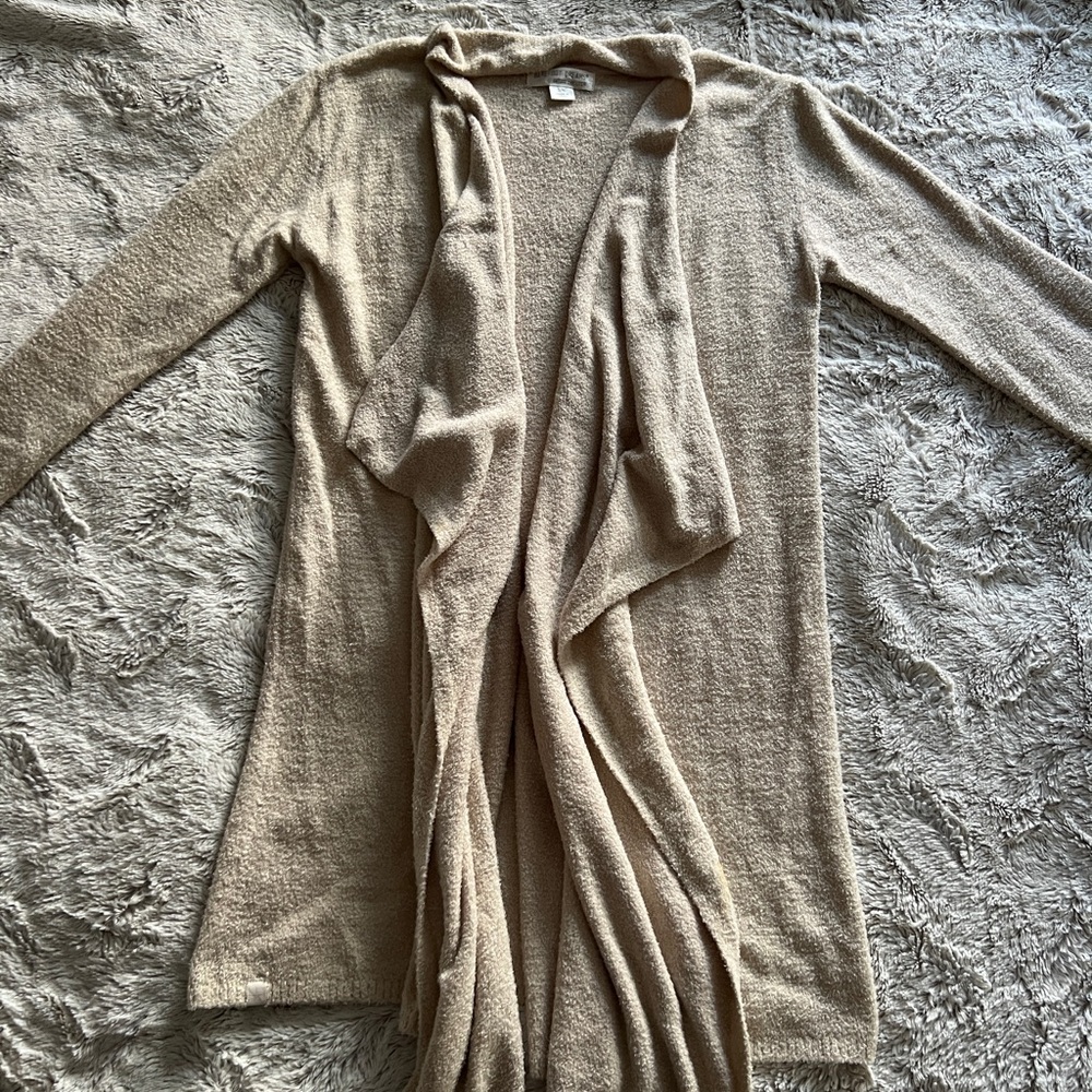 Barefoot Dreams Tan Open Front Cardigan